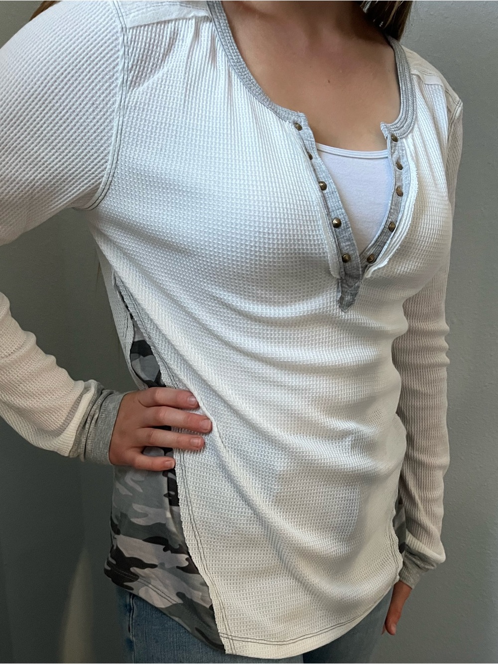 Waffle Knit Henley